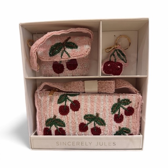 Sincerly Jules Handbags - Sincerely Jules Beaded Cherry Bag Set